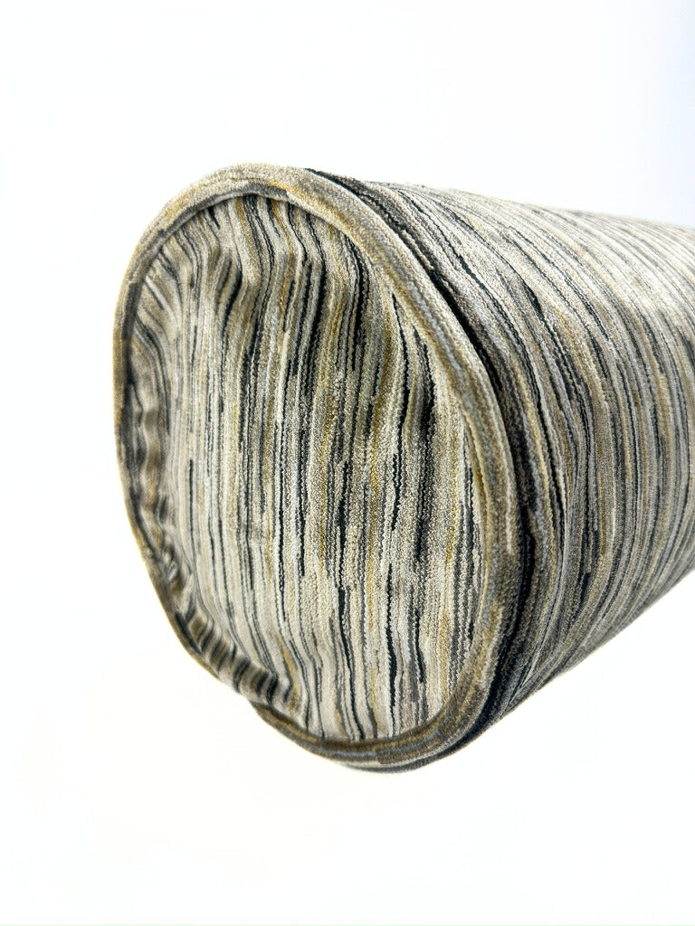 Taupe Velvet Rain Bolster Cover Love, Ravin Collection