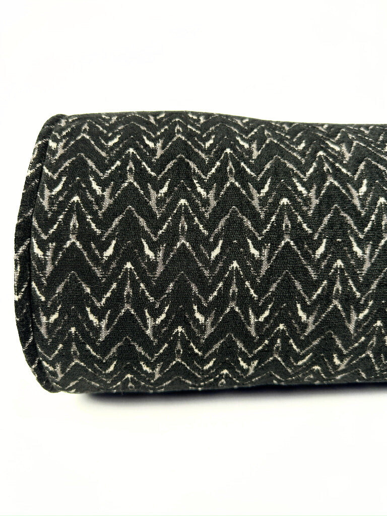 Grey and Black Zigs Bolster Cover Love, Ravin Collection