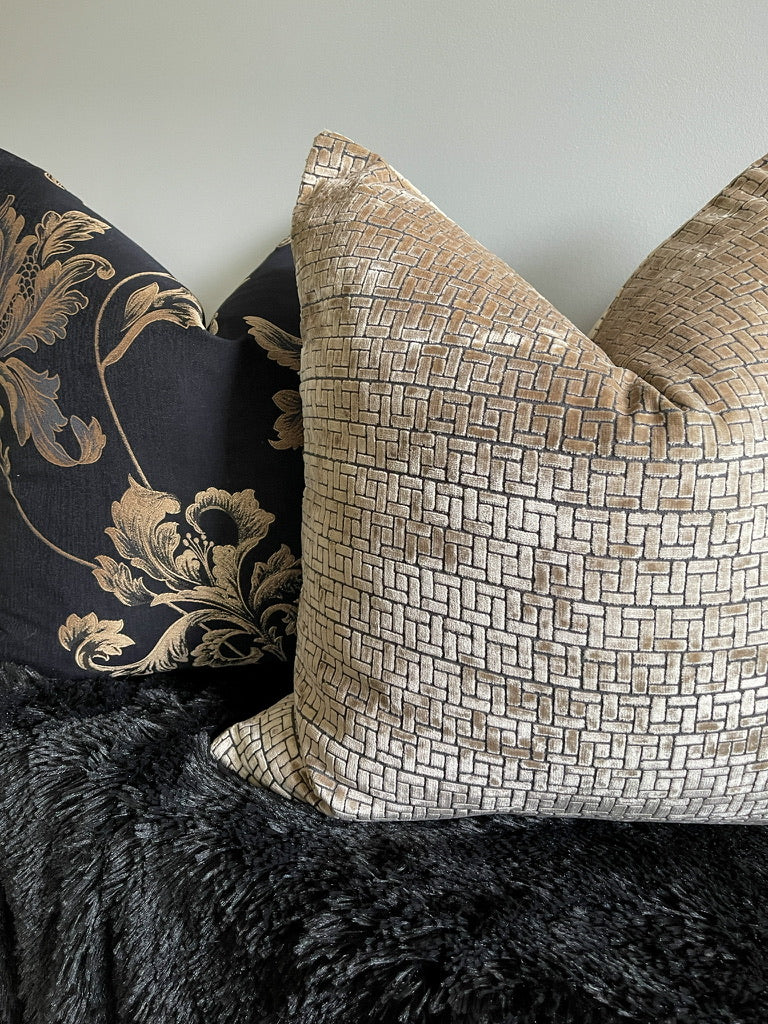 Black and Gold Cattleya Pillow Cover Love, Ravin Collection