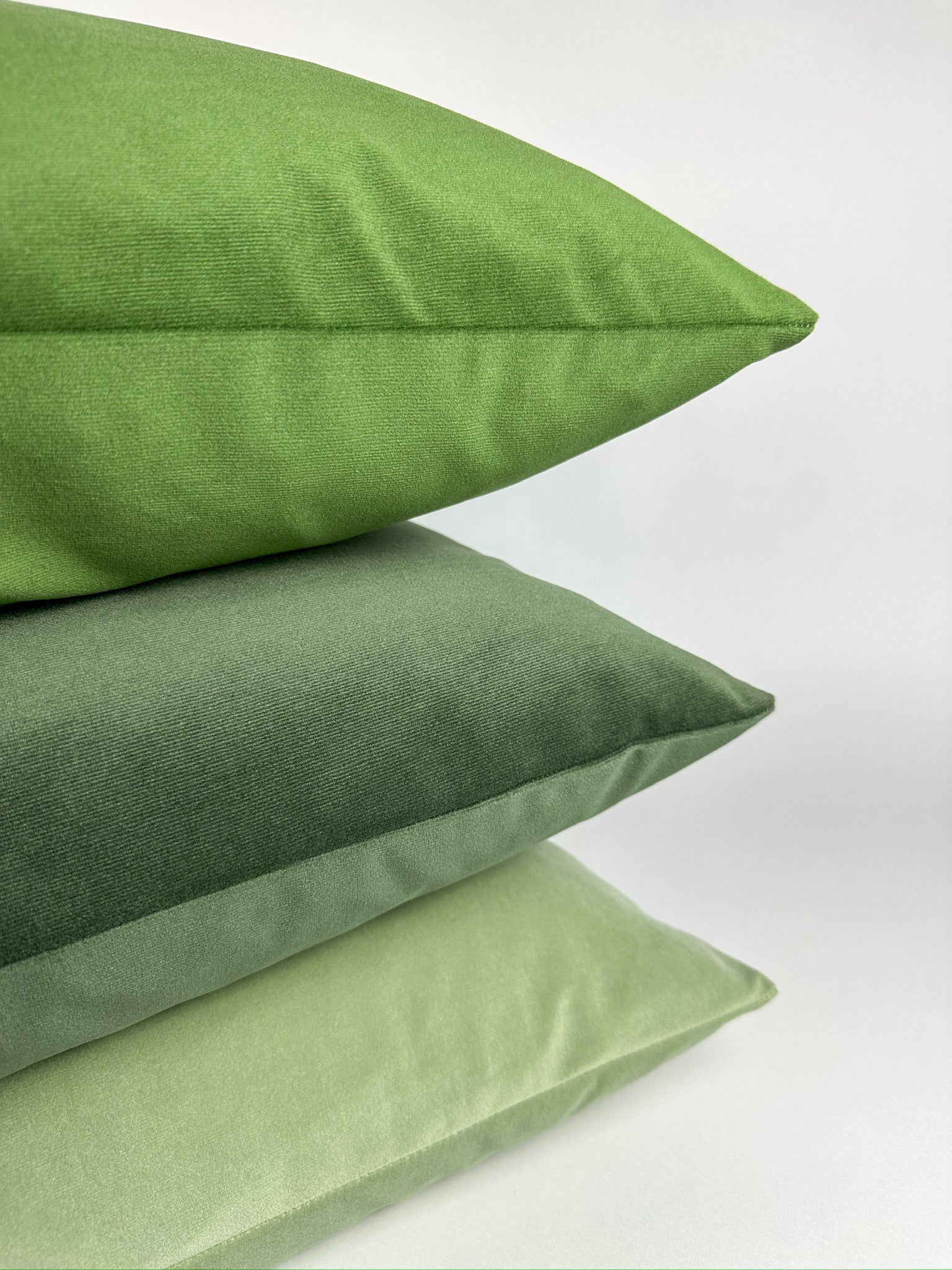 green toned matte velvet pillow covers