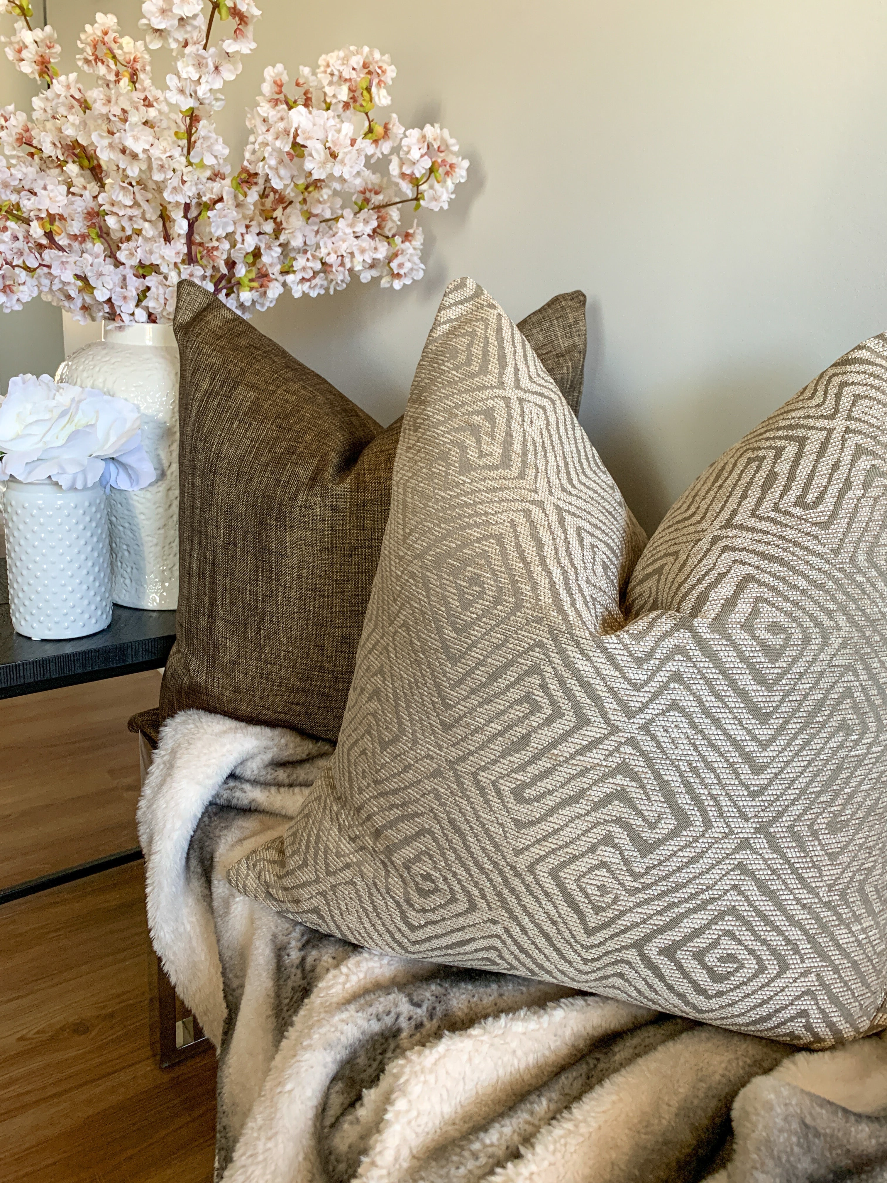 Brown and Tan PIllow Covers