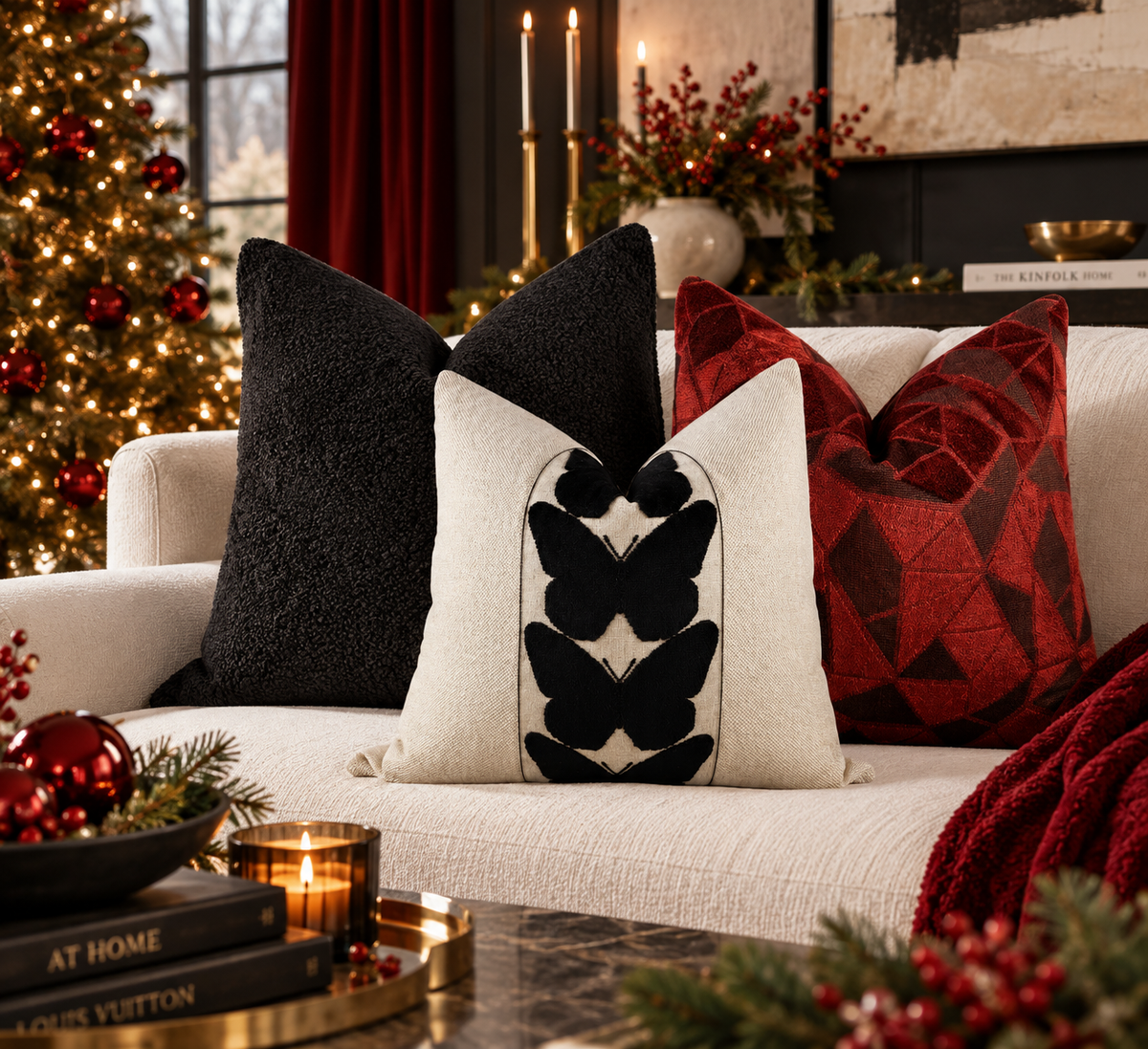 Grey and Beige Mirage Pillow Cover Love, Ravin Collection