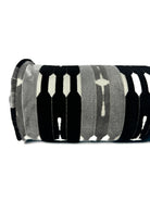 Black and Silver Contemporary Bolster Cover Love, Ravin Collection