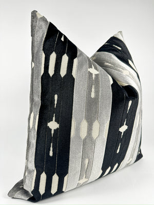 Black and Silver Contemporary Pillow Cover