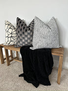 Black and Grey Zig Pillow Cover simple Love, Ravin Collection