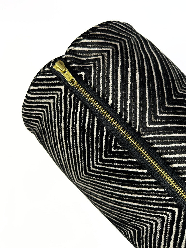 Black and White Chevee Bolster Cover Love, Ravin Collection