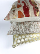 Silver and Gold Hex Pillow Cover simple Love, Ravin Collection