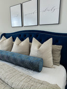 Royal and Light Blue Chevron Bolster Cover Love, Ravin Collection