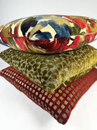 Brick Red and Gold Lattice Pillow Cover simple Love, Ravin Collection