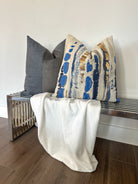 Blue and Gold Pillow Cover Love, Ravin Collection