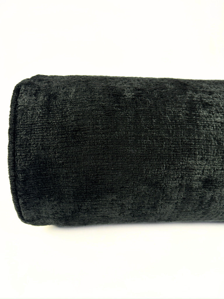 Black Midnight Chenille Bolster Cover Love, Ravin Collection
