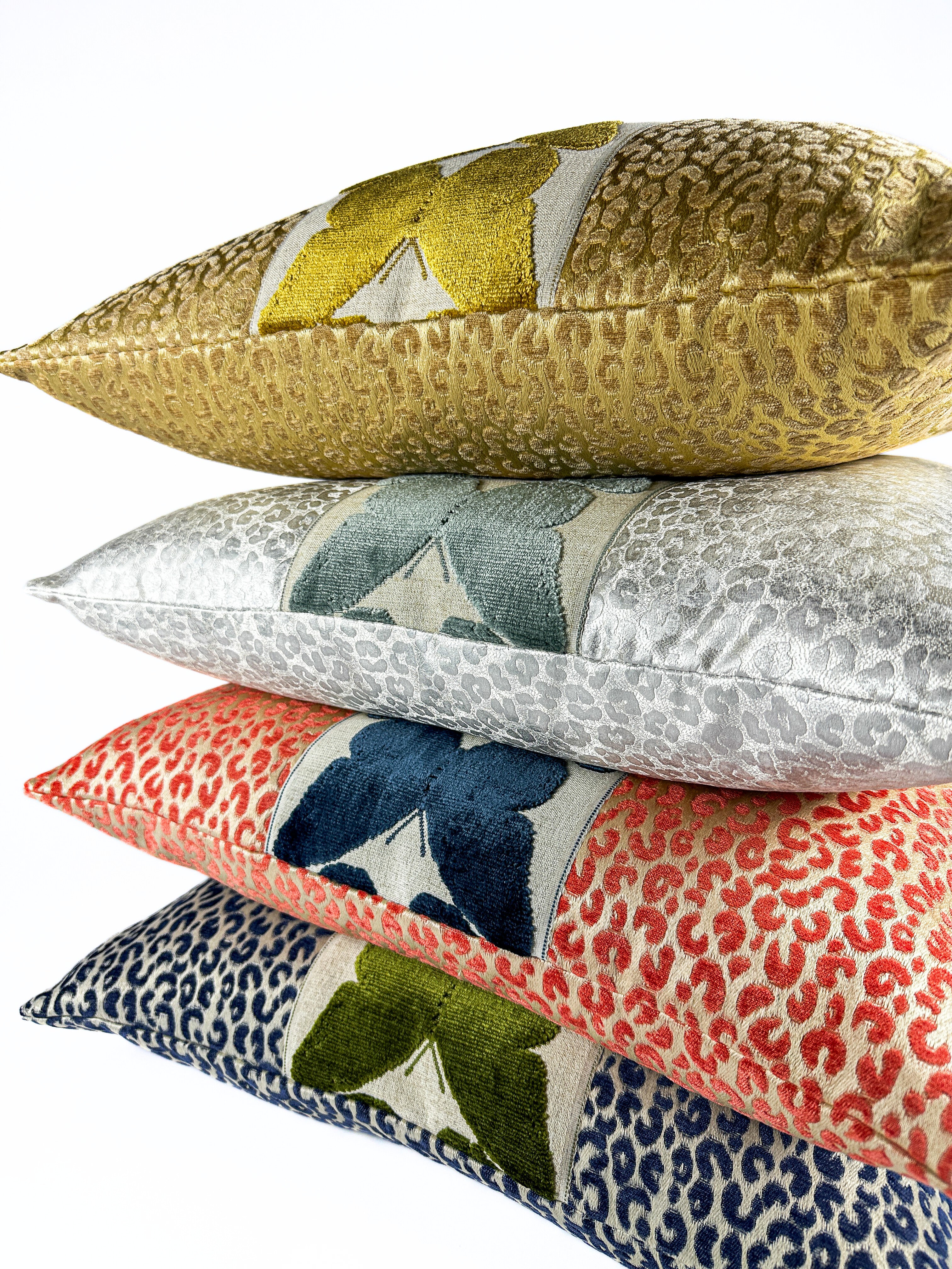 Silver Leopard and Spa Butterfly Pillow Cover Love, Ravin Collection