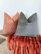 Grey Steps Velvet Pillow Cover simple Love, Ravin Collection