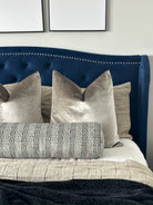 Grey Lattice Bolster Cover Love, Ravin Collection