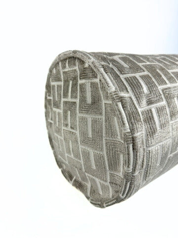 Warm Greige Geometric Bolster Cover Love, Ravin Collection