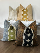 Champagne Leopard and Ivory Butterfly Pillow Cover Love, Ravin Collection