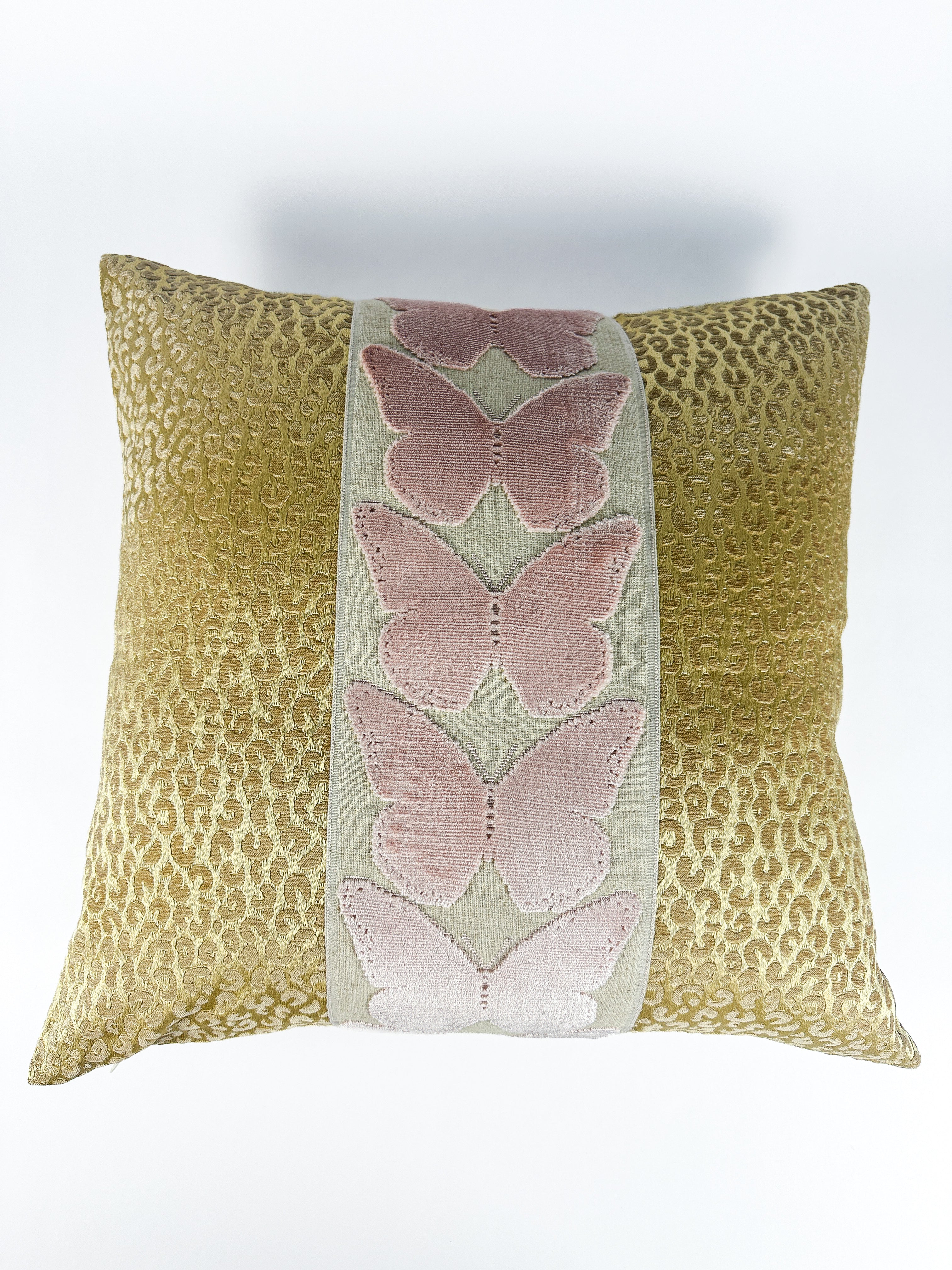 Gold Leopard and Ballerina Butterfly Pillow Cover Love, Ravin Collection