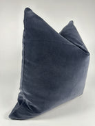 Steel Blue Grey Velvet Pillow Cover simple Love, Ravin Collection