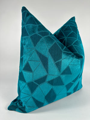 Teal Patchwork Pillow Cover