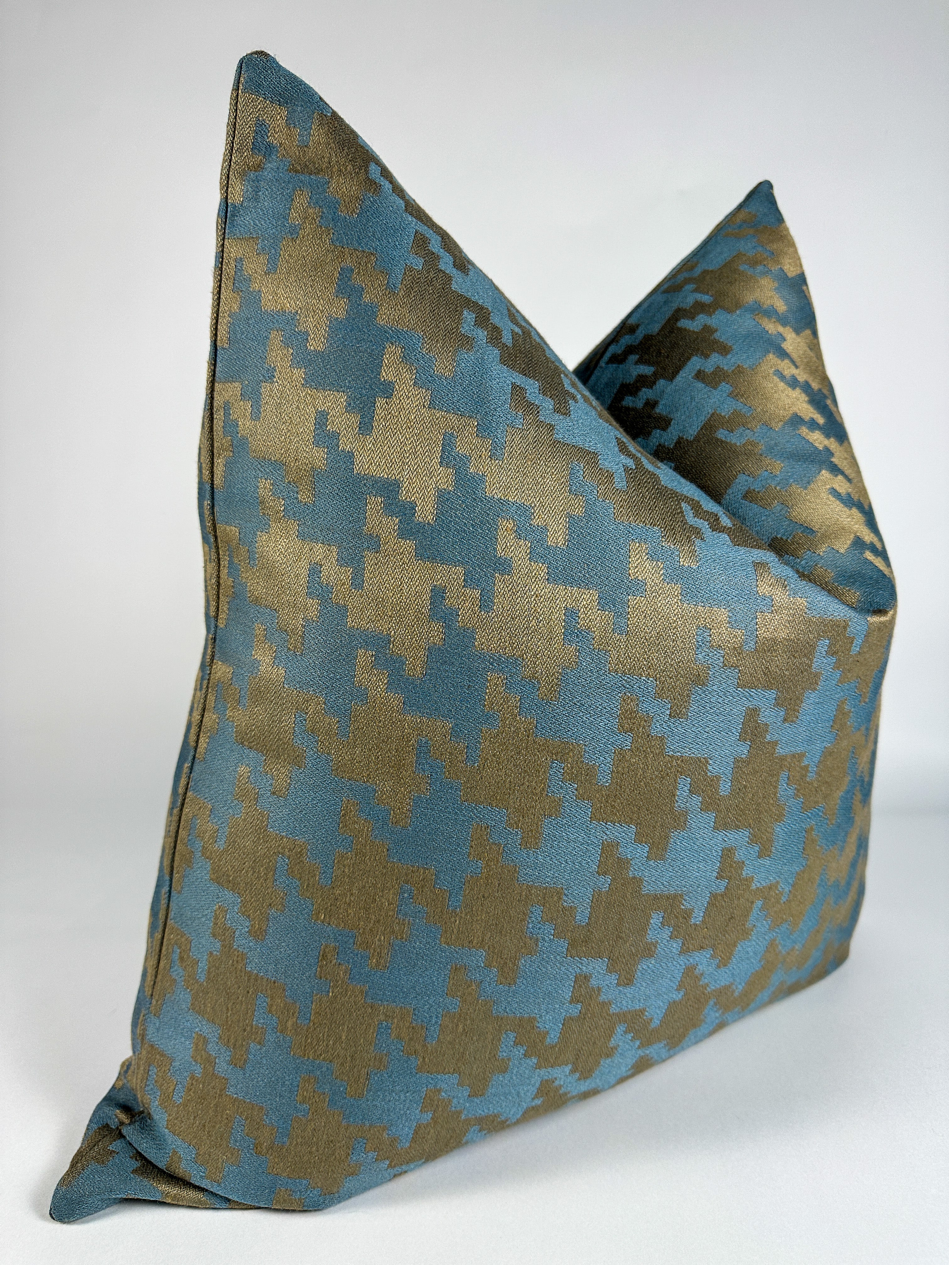 Pastel Blue Houndstooth Pillow Cover simple Love, Ravin Collection