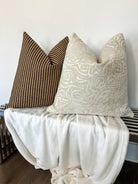 Creamy Ivory Abstract Pillow Cover Love, Ravin Collection