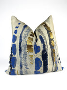 Blue and Gold Pillow Cover Love, Ravin Collection