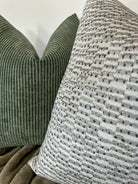 Grey and Spotted Teal Pillow Cover Love, Ravin Collection