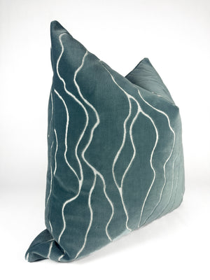 Dusty Blue Current Pillow Cover