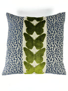 Navy Leopard and Olive Butterfly Pillow Cover Love, Ravin Collection