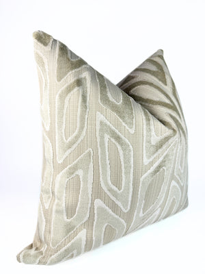 Beige and Tan Chain Pillow Cover