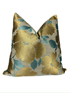 Golden Teal Garden Pillow Cover Love, Ravin Collection