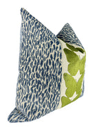 Denim Leopard and Olive Butterfly Pillow Cover Love, Ravin Collection