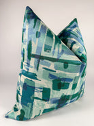 Sky Blue and Green Lines Pillow Cover simple Love, Ravin Collection