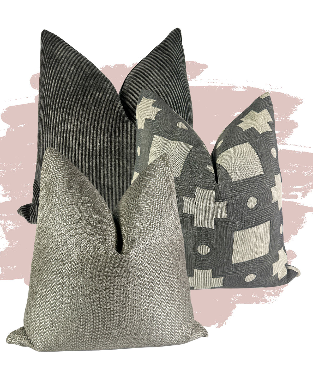 Graphite Greige Pillow Combo Love, Ravin Collection