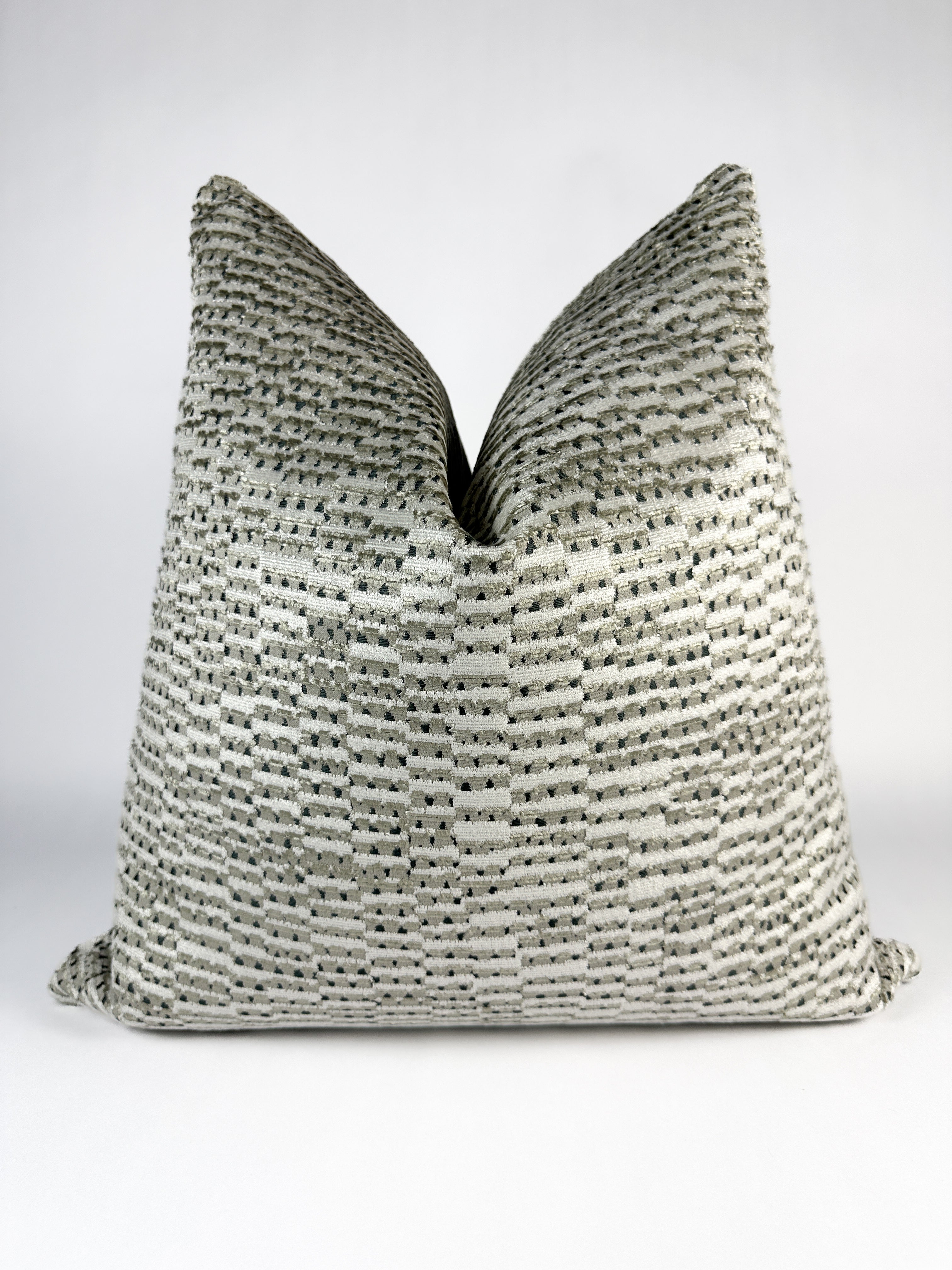 Grey and Spotted Teal Pillow Cover Love, Ravin Collection