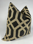 Black and Tan Block Trellis Pillow Cover Love, Ravin Collection