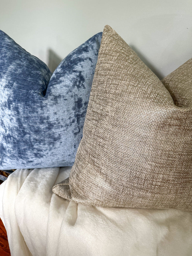 Metallic Gold and Ivory Pillow Cover simple Love, Ravin Collection