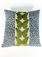 Denim Leopard and Olive Butterfly Pillow Cover Love, Ravin Collection