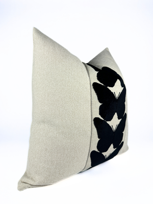 Natural and Jet Butterfly Pillow Cover