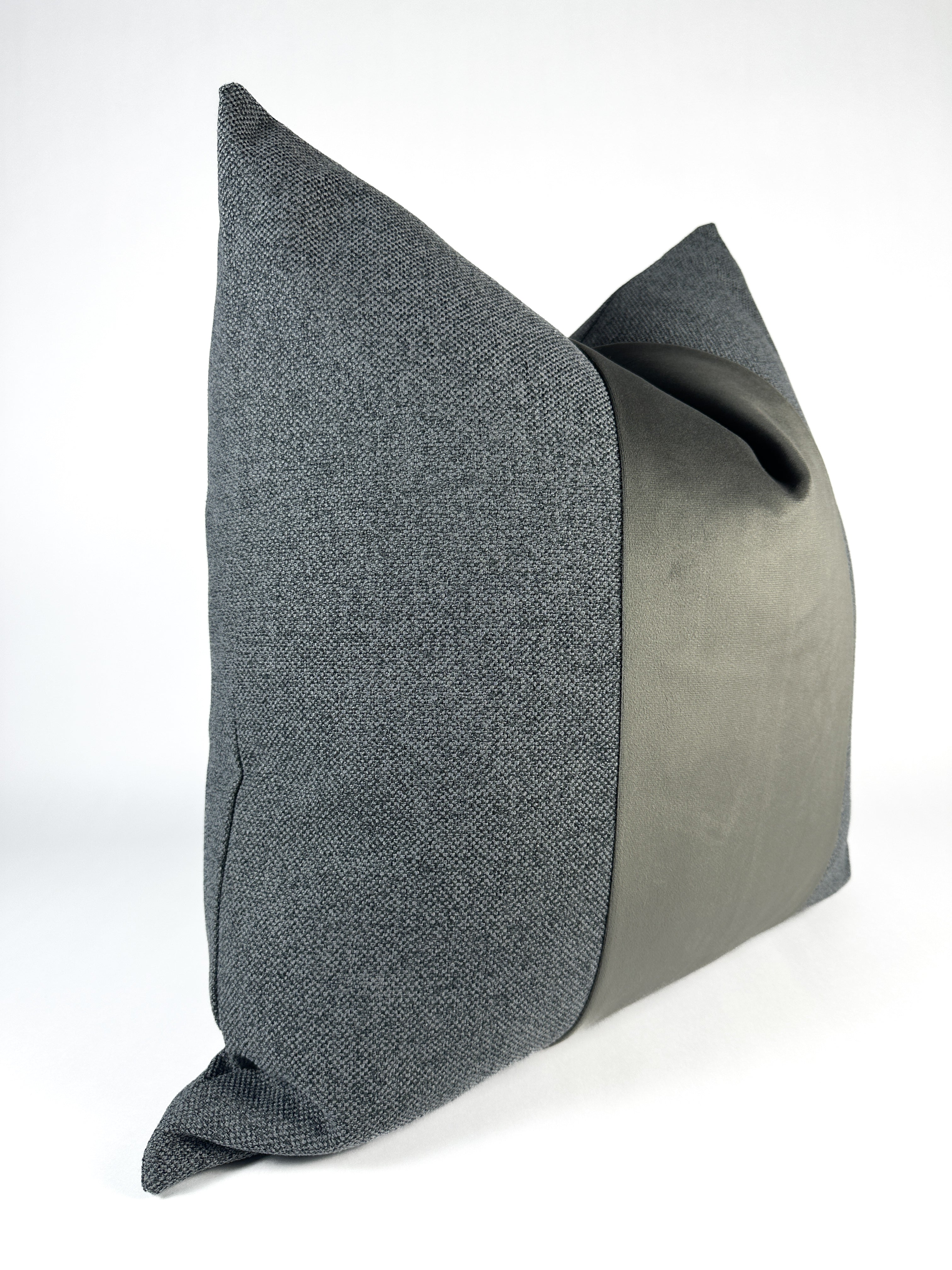 Charcoal Steel Monochrome Pillow Cover simple Love, Ravin Collection