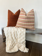 Rust Chenille Pillow Cover Love, Ravin Collection