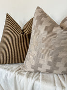Brown and Khaki Stripe Pillow Cover Love, Ravin Collection
