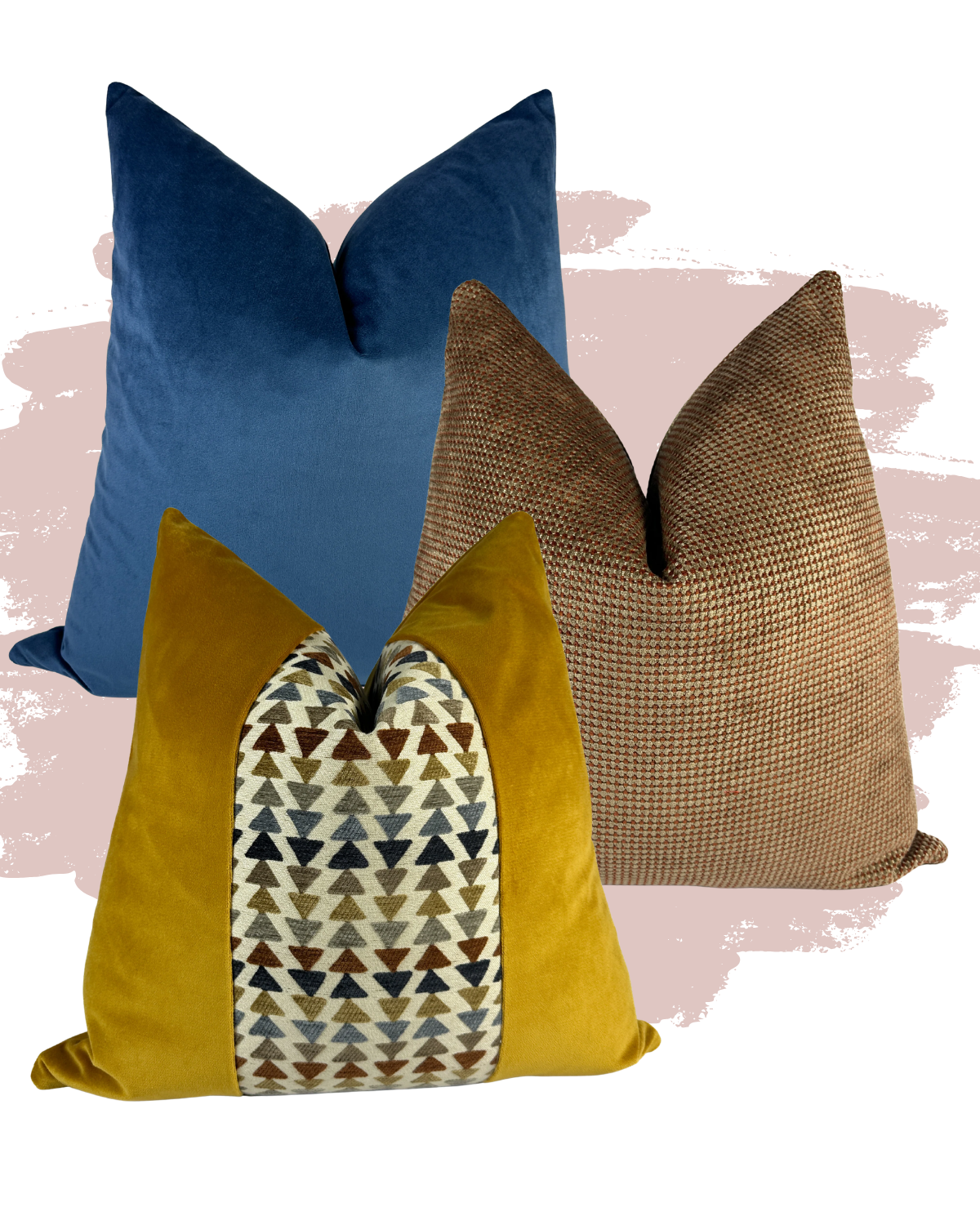 Saffron and Navy Pillow Combo Love, Ravin Collection