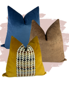 Saffron and Navy Pillow Combo Love, Ravin Collection