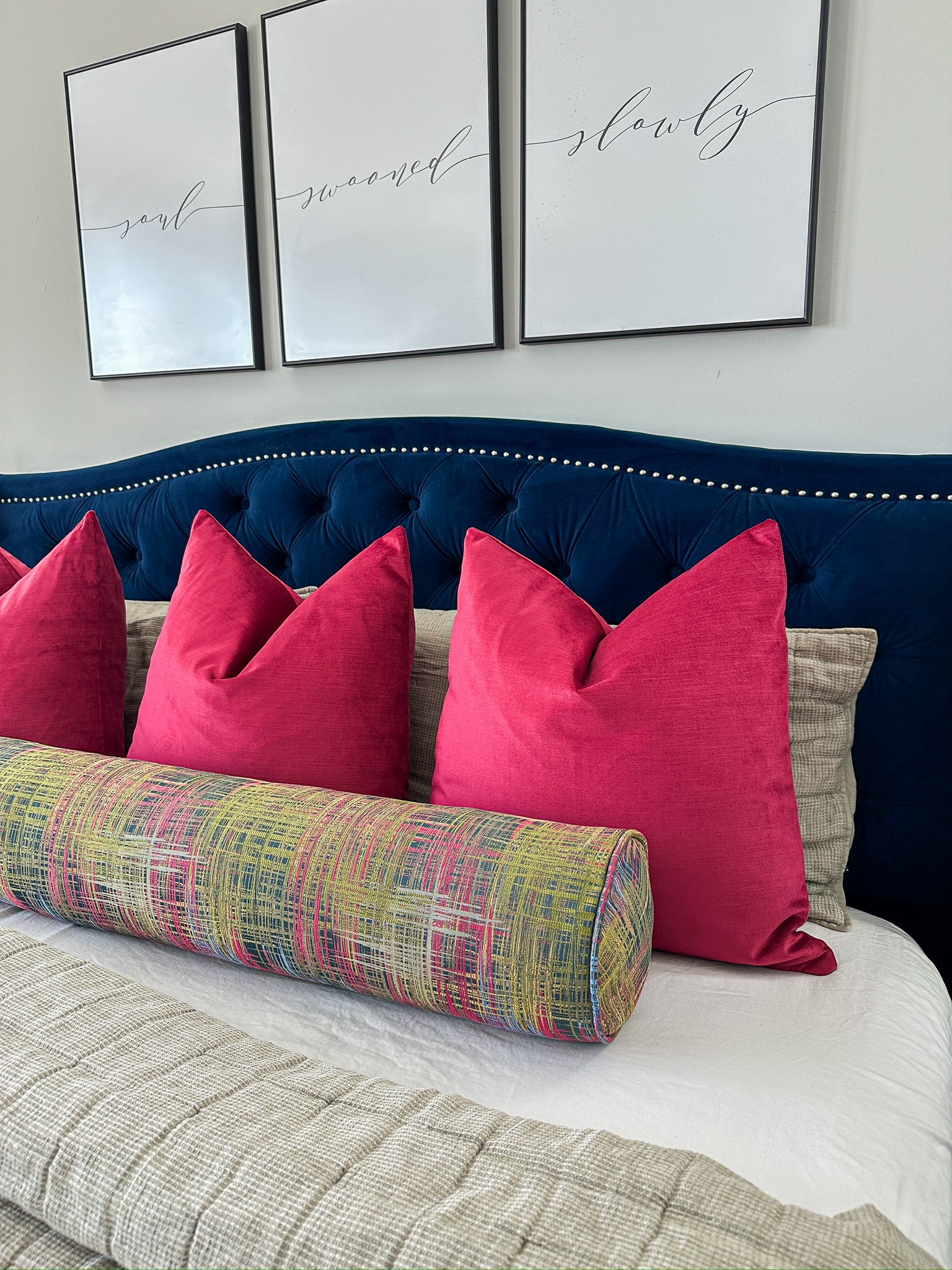 Colorful Organized Chaos Bolster Cover Love, Ravin Collection