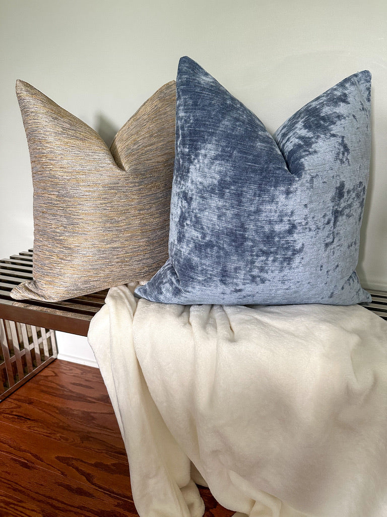 Periwinkle Velvet Pillow Cover simple Love, Ravin Collection