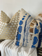 Blue and Gold Pillow Cover Love, Ravin Collection