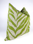 Lime Green and Ivory Zebra Pillow Cover Love, Ravin Collection