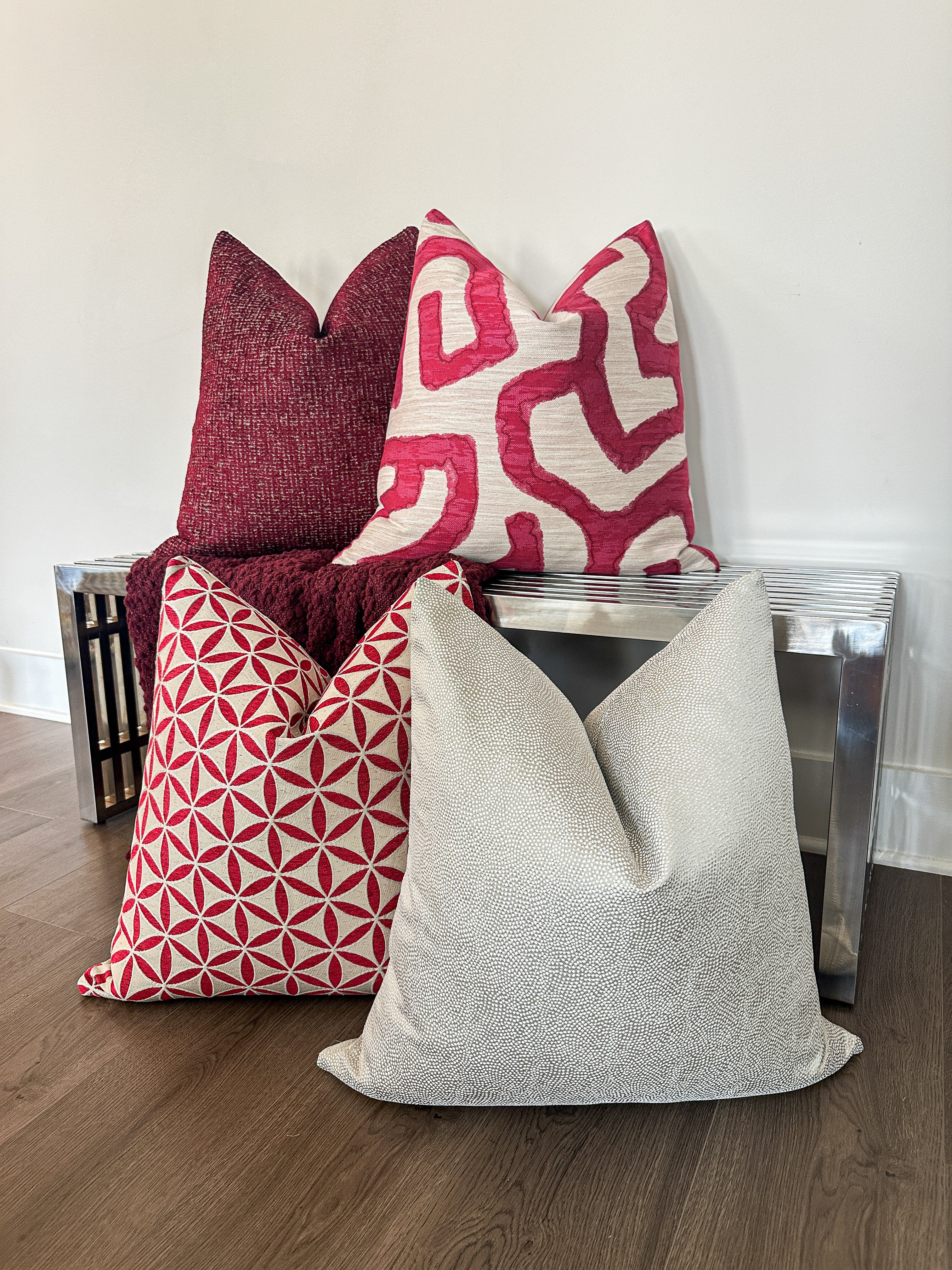 Magenta Sculpture Pillow Cover Love, Ravin Collection