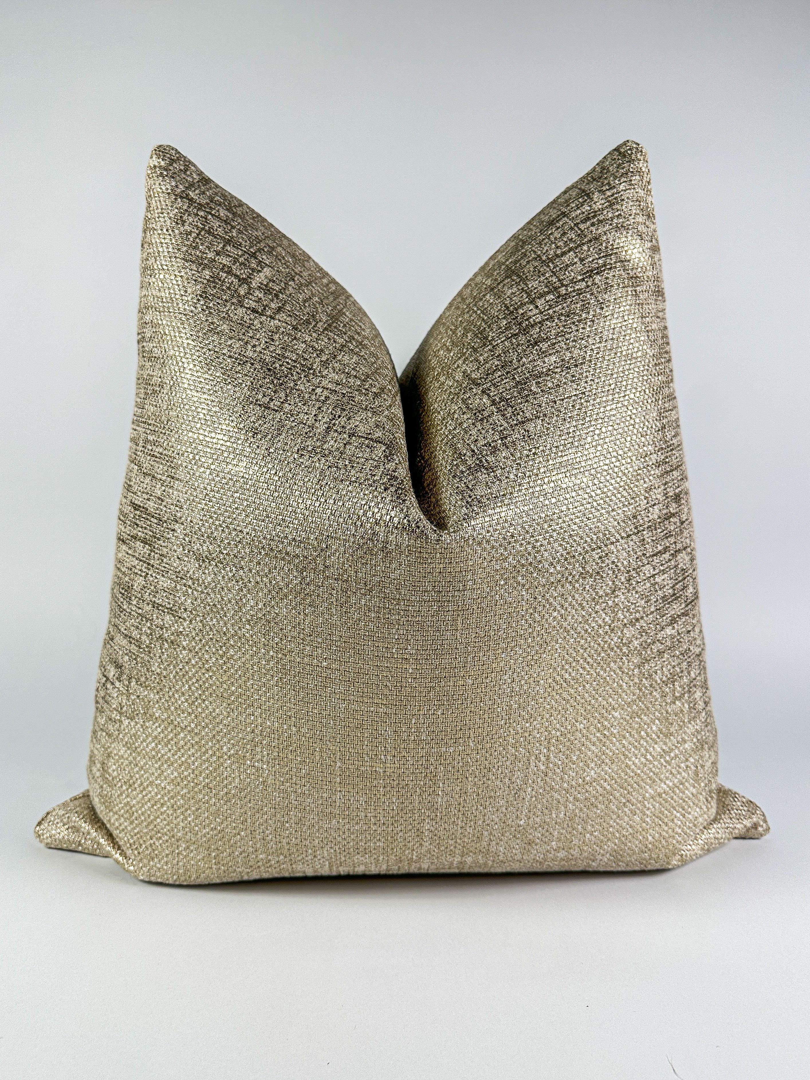 Metallic Gold and Ivory Pillow Cover simple Love, Ravin Collection